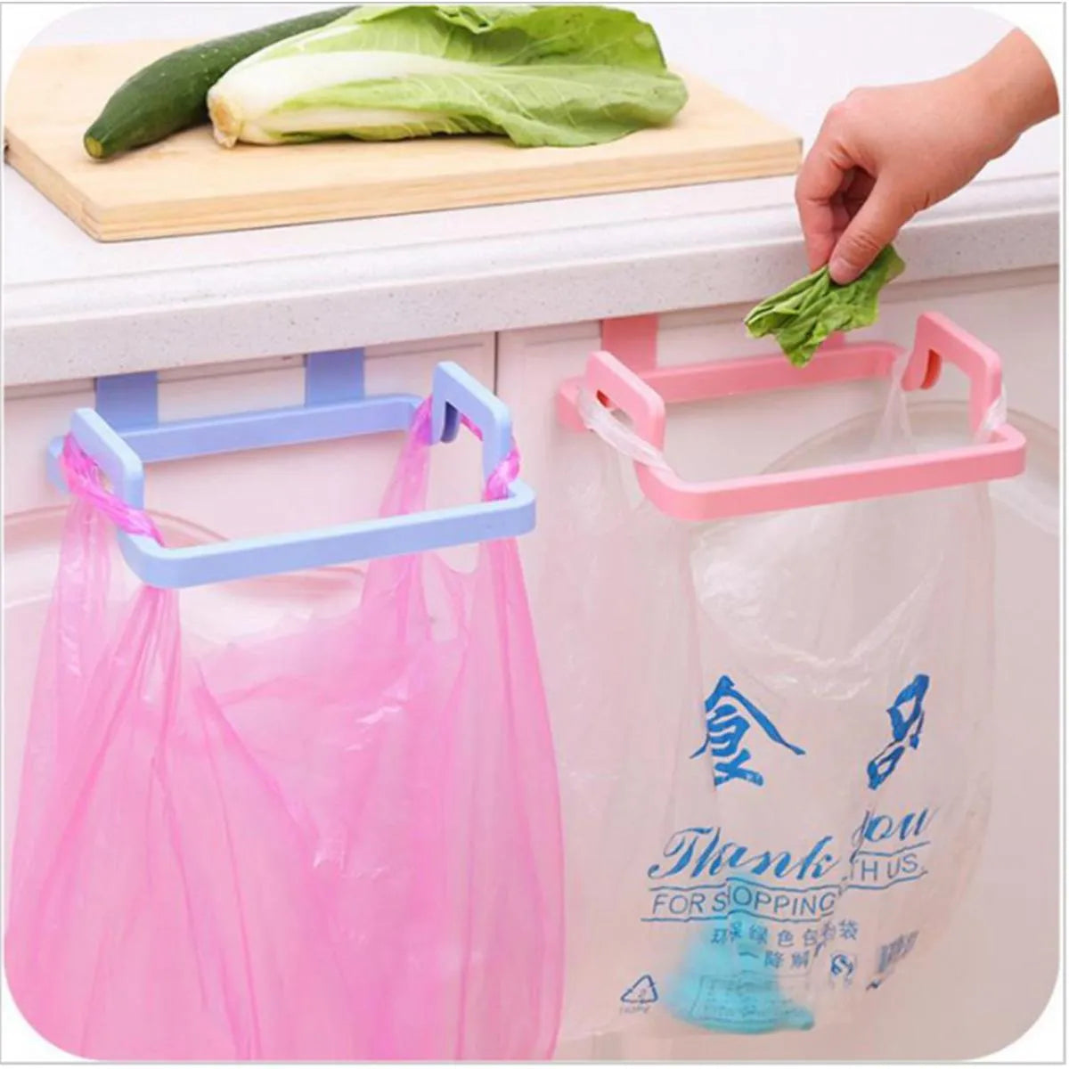 Kitchen Cabinet Door Garbage Holder Plastic Trash Bag