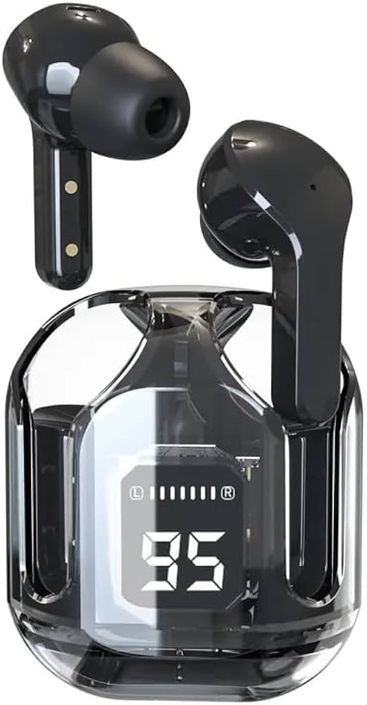 Air 31 Airpods, Air 31 Wireless Earbuds With Crystle Transparent Case with TYPE C Charging