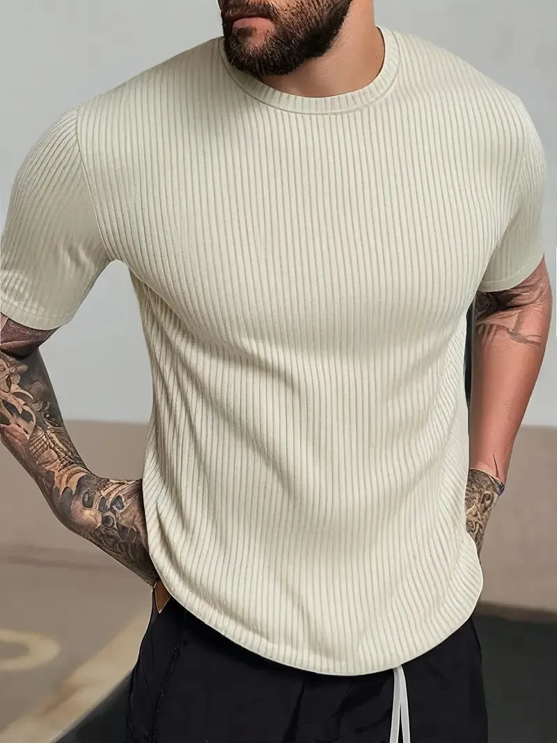 The Vintage Clothing Waffle Knit Texture T-Shirt For Boys And Men