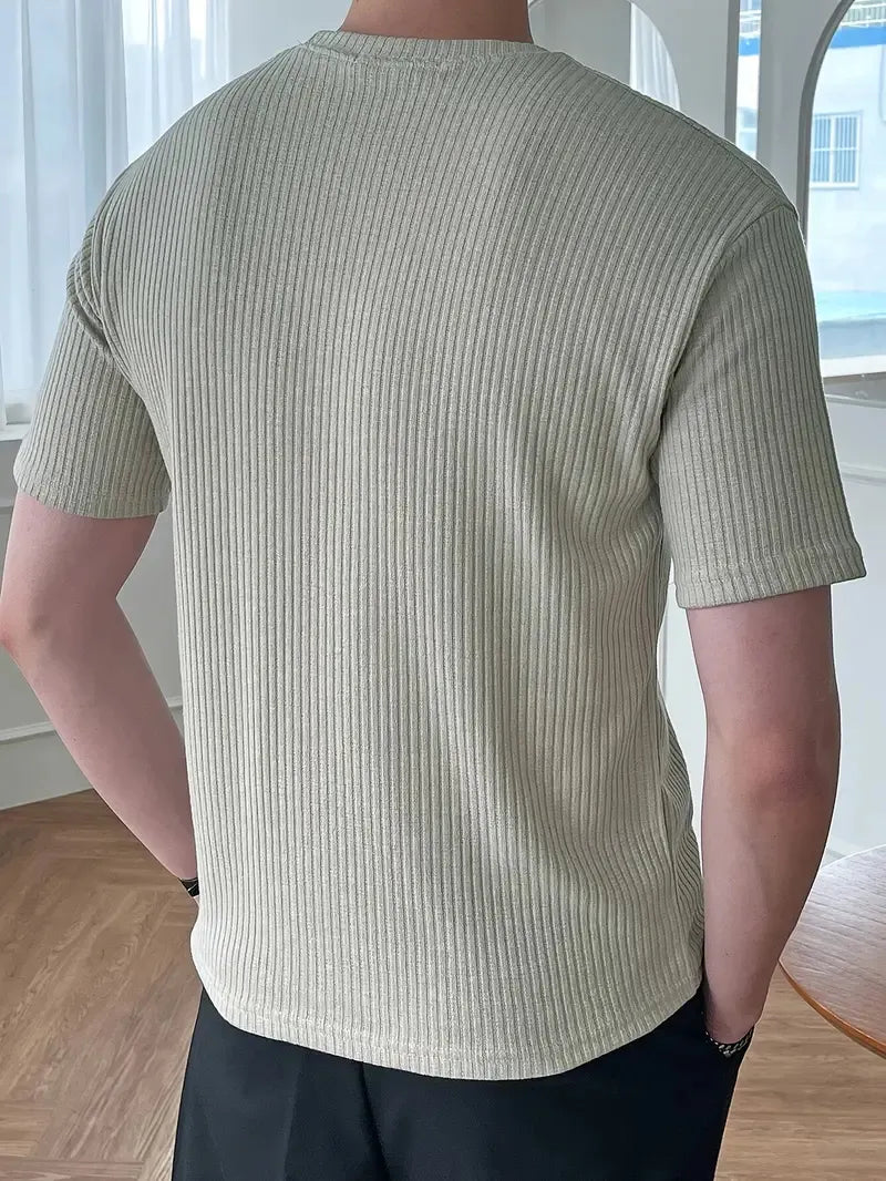 The Vintage Clothing Waffle Knit Texture T-Shirt For Boys And Men