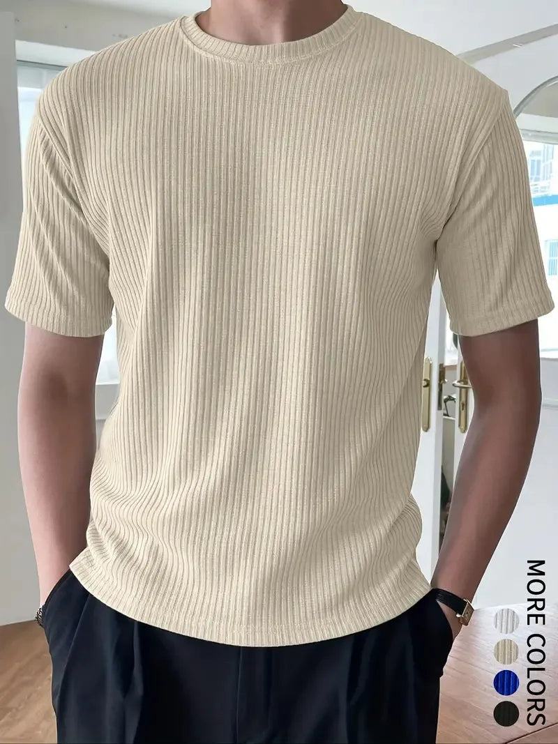The Vintage Clothing Waffle Knit Texture T-Shirt For Boys And Men