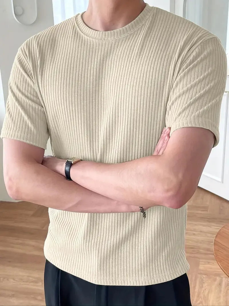 The Vintage Clothing Waffle Knit Texture T-Shirt For Boys And Men