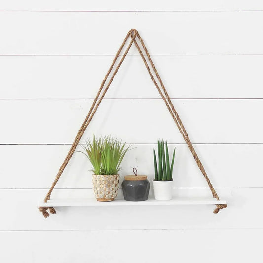 Wooden DIY Hanging Shelf with Rope Wall Decor Single Piece