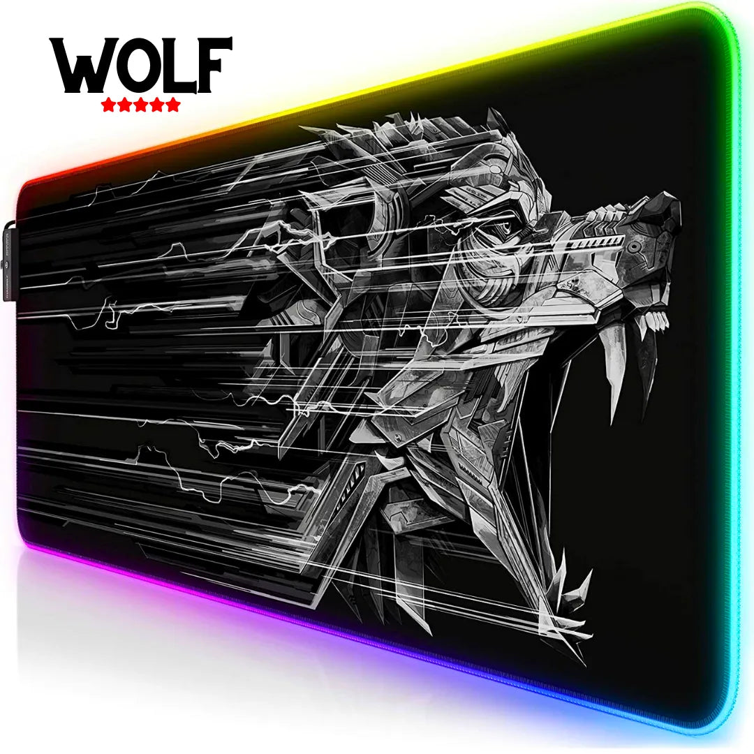 TITANWOLF XXL RGB Gaming Mouse Pad SMALL & Large Size - Extended & Small Led Soft Cloth Mousepad Mat with Non-Slip Rubber Base